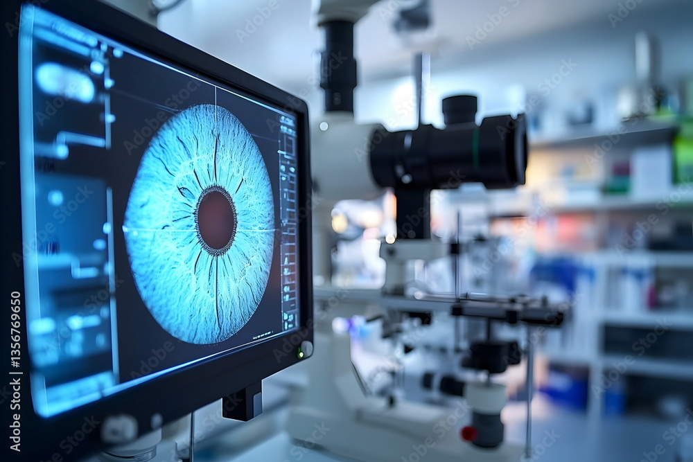 "Ophthalmology clinic using retinal imaging technology with secure digital systems for patient data management"